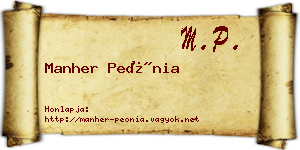 Manher Peónia névjegykártya